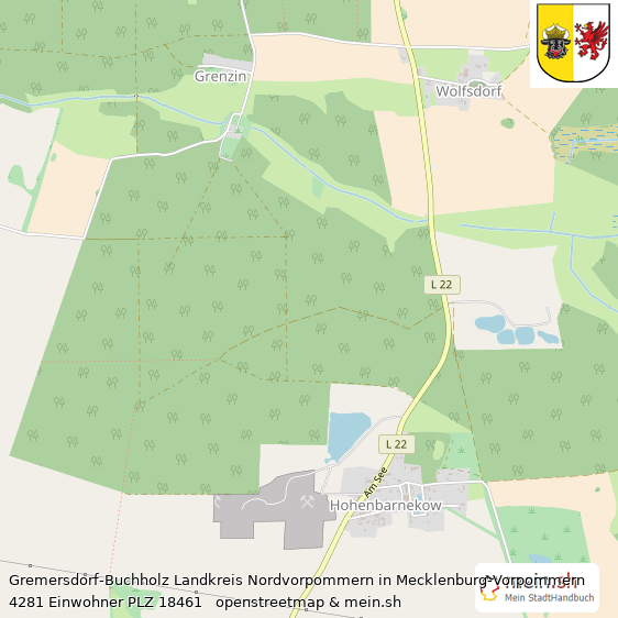 Gremersdorf-Buchholz Dorf Lageplan